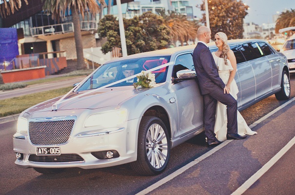 Silver limousine hire - melbourne weddings