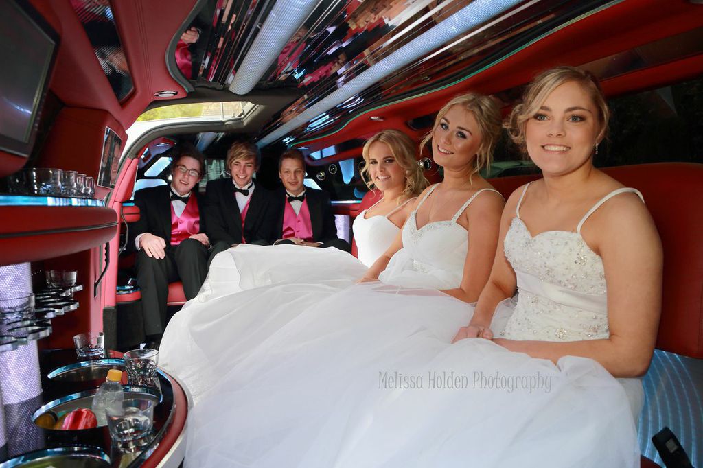 school formal in A Touch of Silver limousine