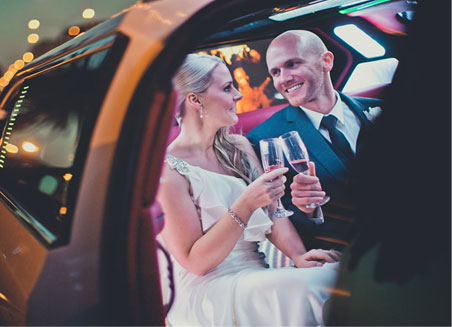 Silver limousine hire - melbourne weddings
